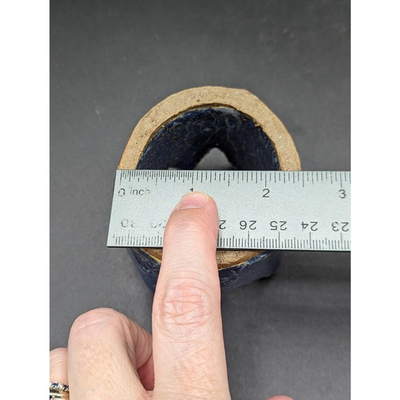 Studio pottery pair of crowns candle holders shelf table decor handmade - Picture 15 of 16